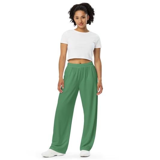 Whirlpool Green unisex wide-leg pants, Baggy summer pants, Cruising Pants