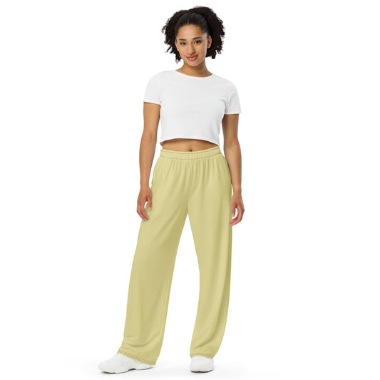 Sand unisex wide-leg pants, Casual Beige Pants