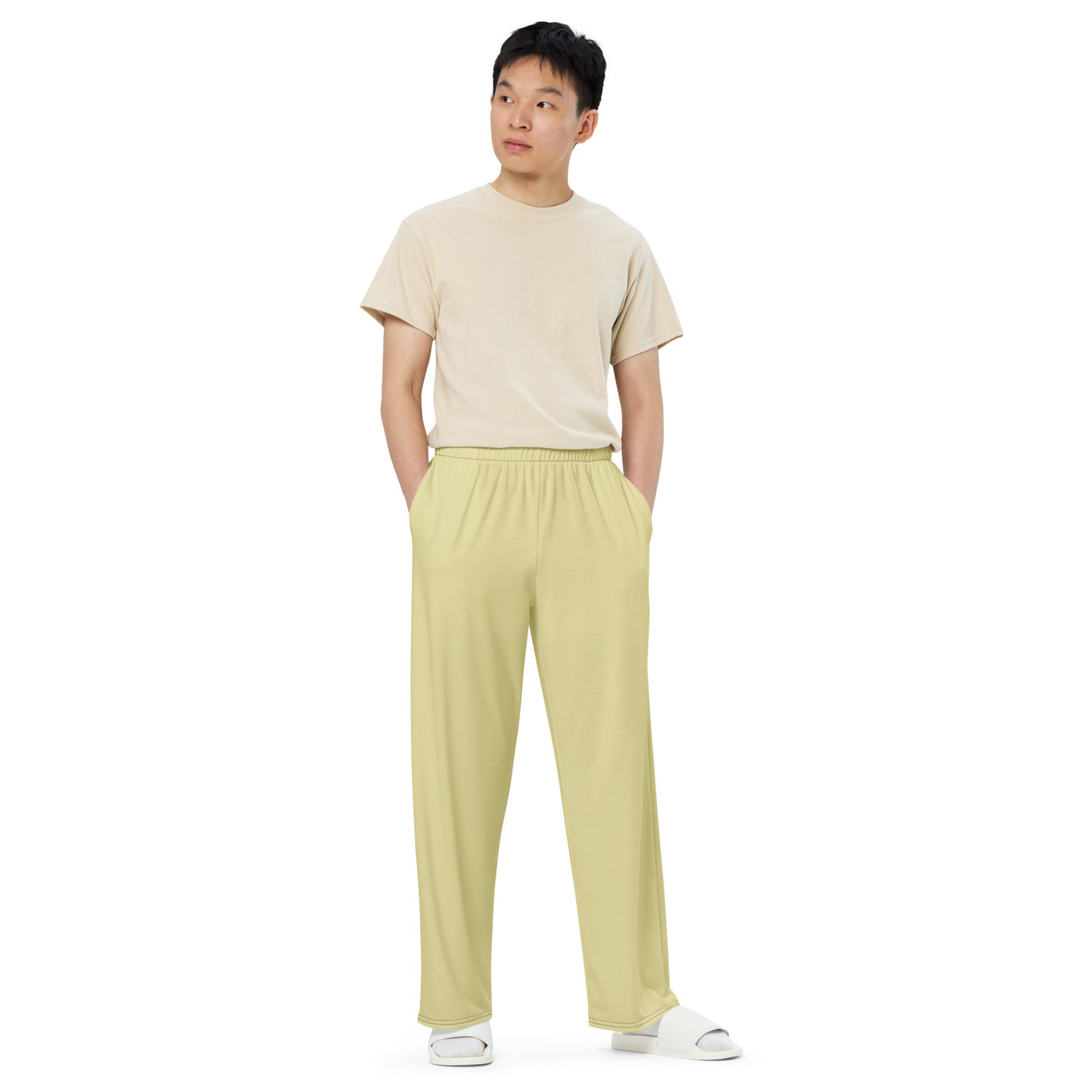 Sand unisex wide-leg pants, Casual Beige Pants