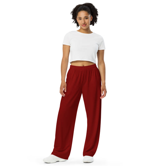 Brick Red unisex wide-leg pants