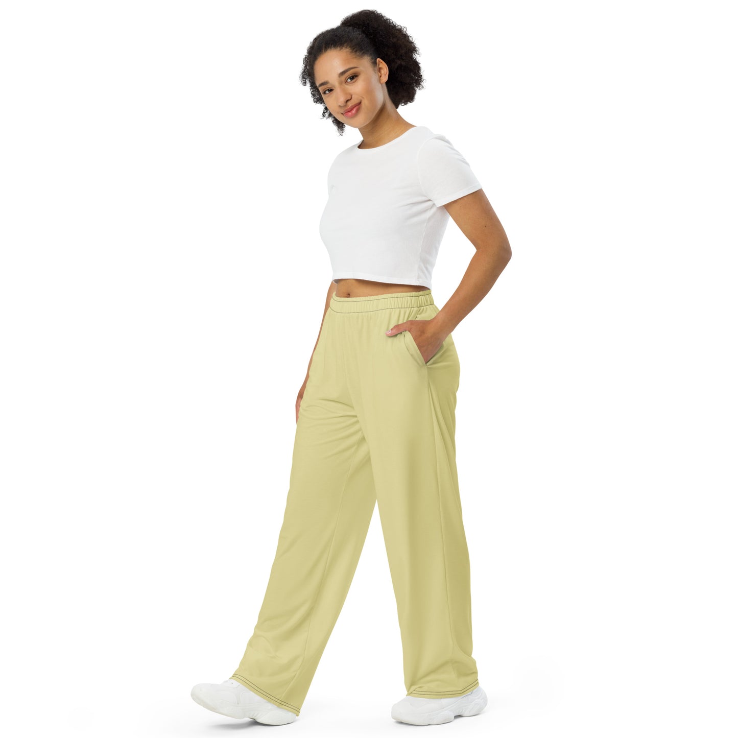 Sand unisex wide-leg pants, Casual Beige Pants