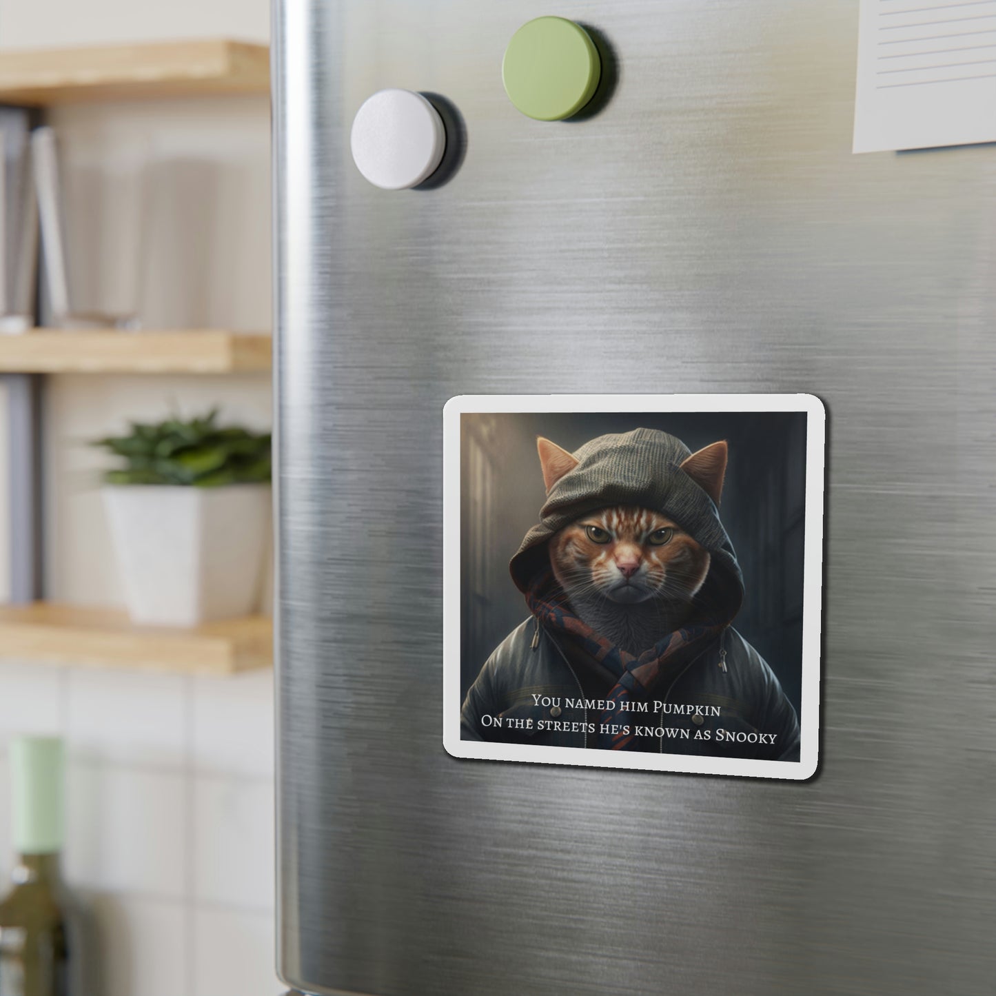 Thug Cat Refrigerator Magnets, Cat Humor, Gift for Cat Lovers, Funny Cat Frig Magnets