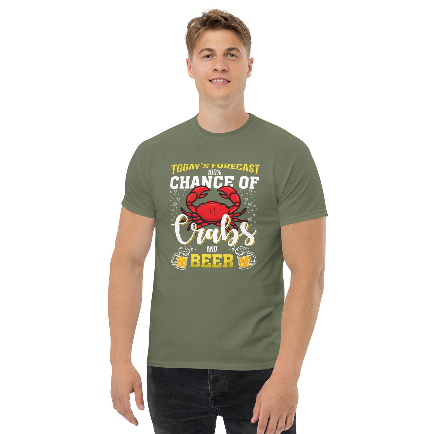 Crab & Beer Men's classic tee, Crabbing Shirt, Crab Lover Shirt