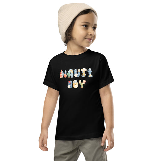 Nauti Boy Toddler Short Sleeve Tee, Nautical Themed Kids Shirt