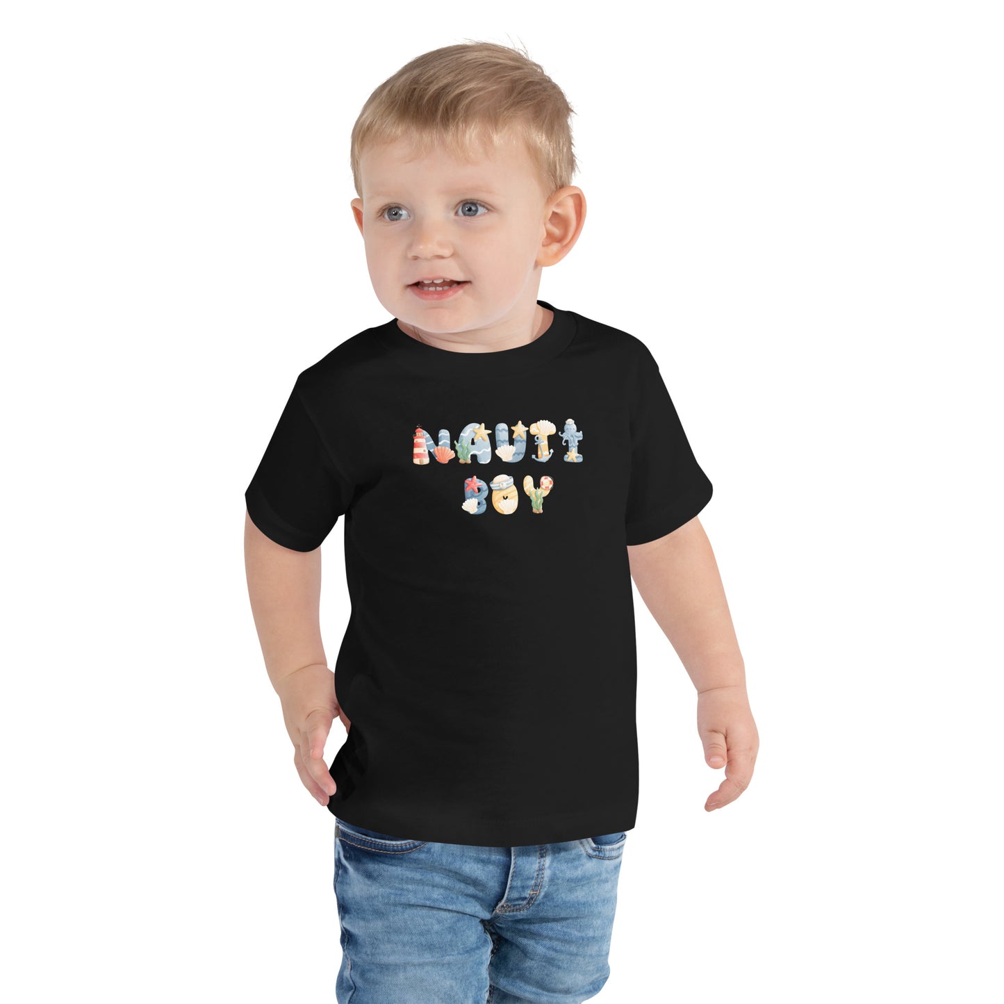 Nauti Boy Toddler Short Sleeve Tee, Nautical Themed Kids Shirt