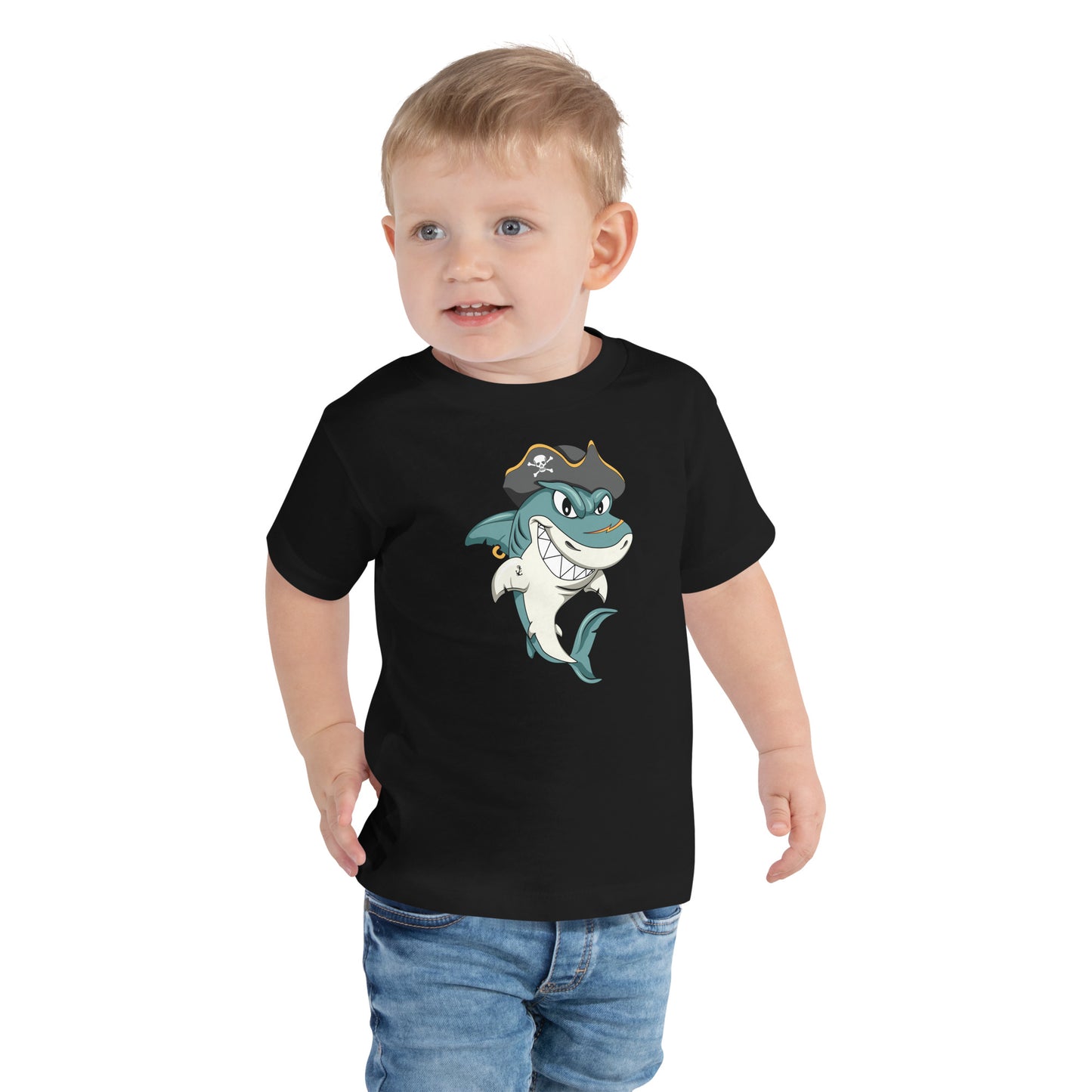 Pirate Shark Toddler Short Sleeve Tee