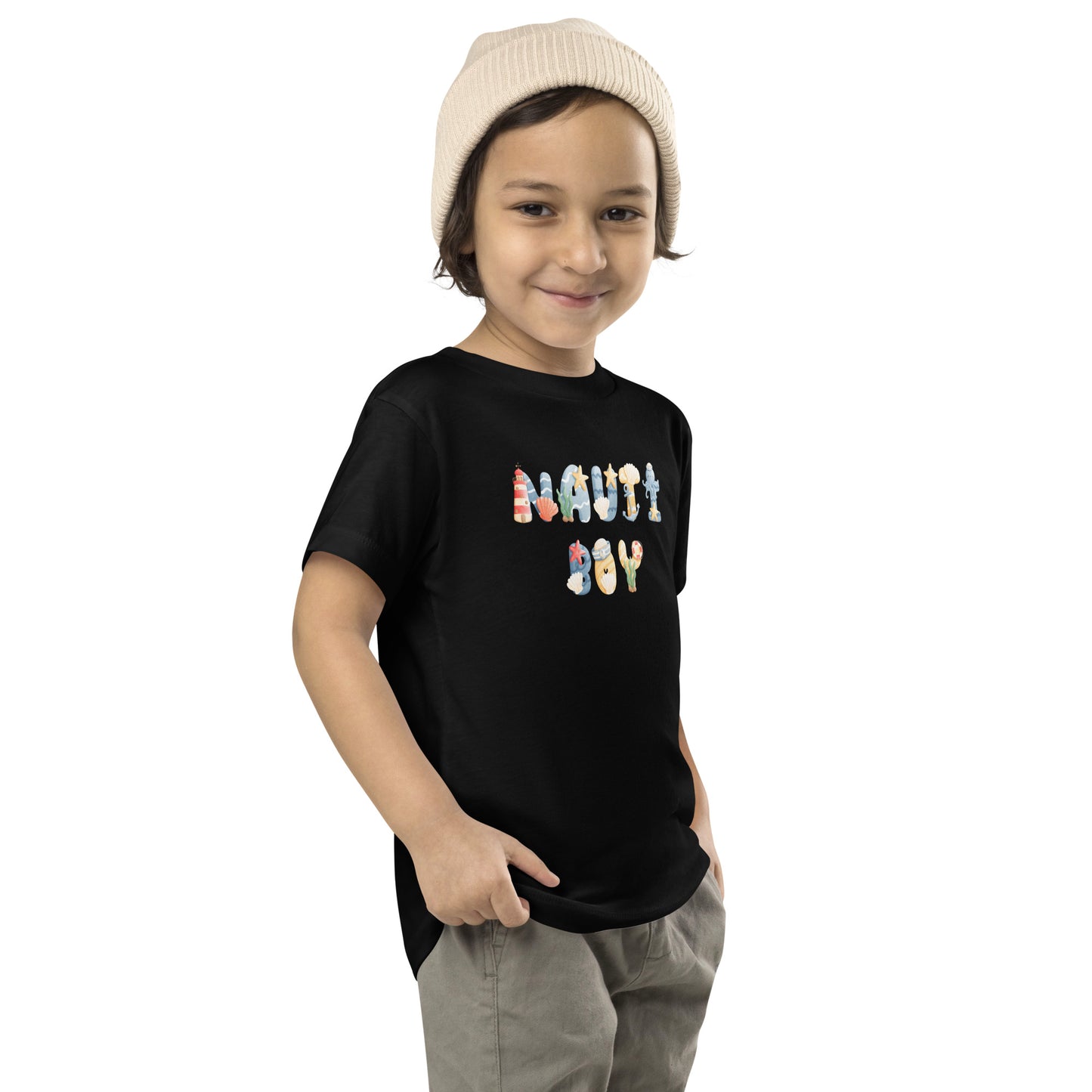 Nauti Boy Toddler Short Sleeve Tee, Nautical Themed Kids Shirt