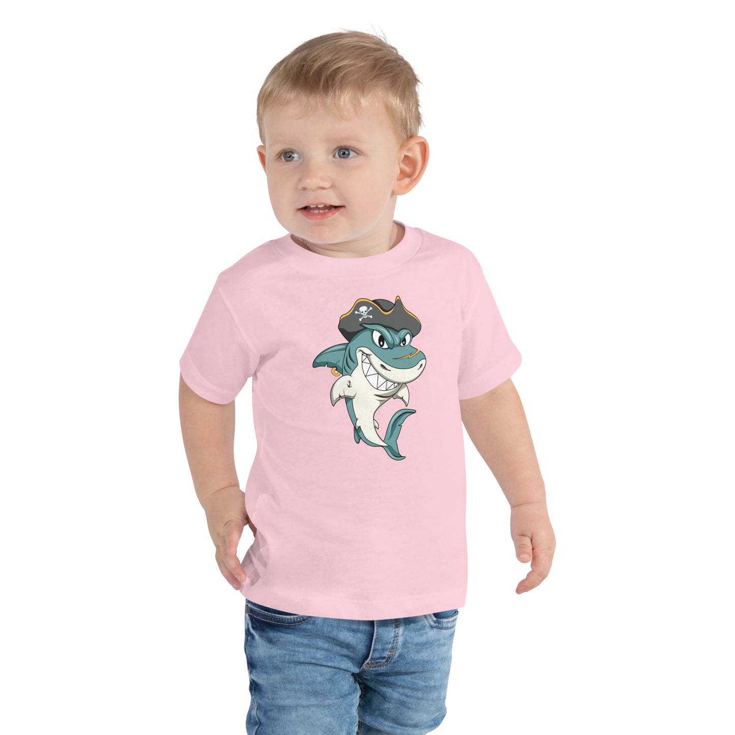 Pirate Shark Toddler Short Sleeve Tee