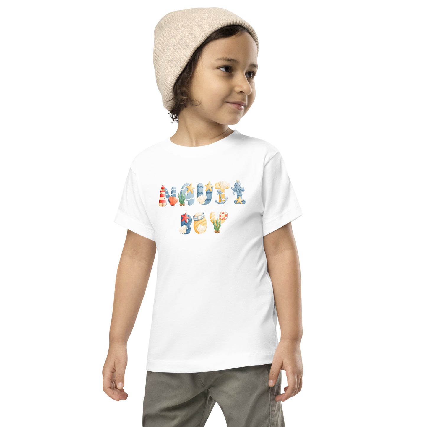 Nauti Boy Toddler Short Sleeve Tee, Nautical Themed Kids Shirt