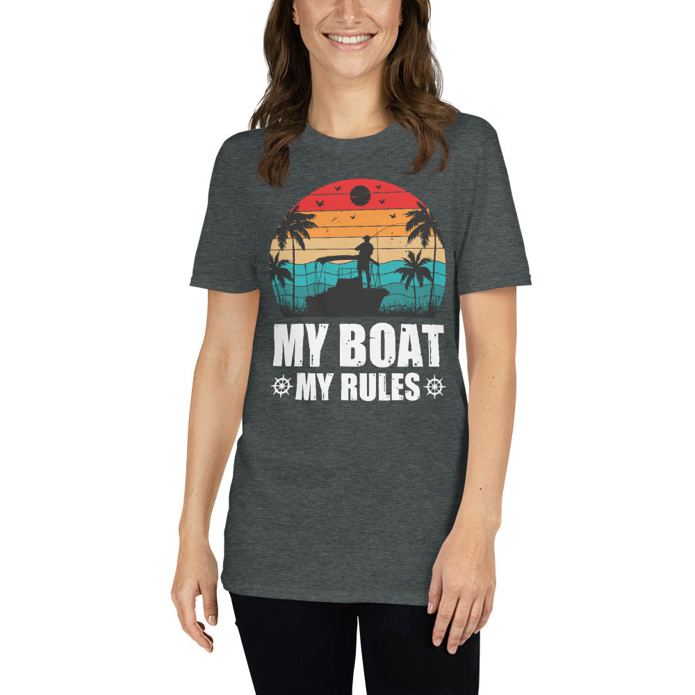 My Boat My Rules Short-Sleeve Unisex T-Shirt, Boat shirt, Gift For Boat owner, Boating Humor