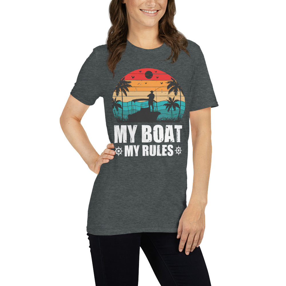 My Boat My Rules Short-Sleeve Unisex T-Shirt, Boat shirt, Gift For Boat owner, Boating Humor