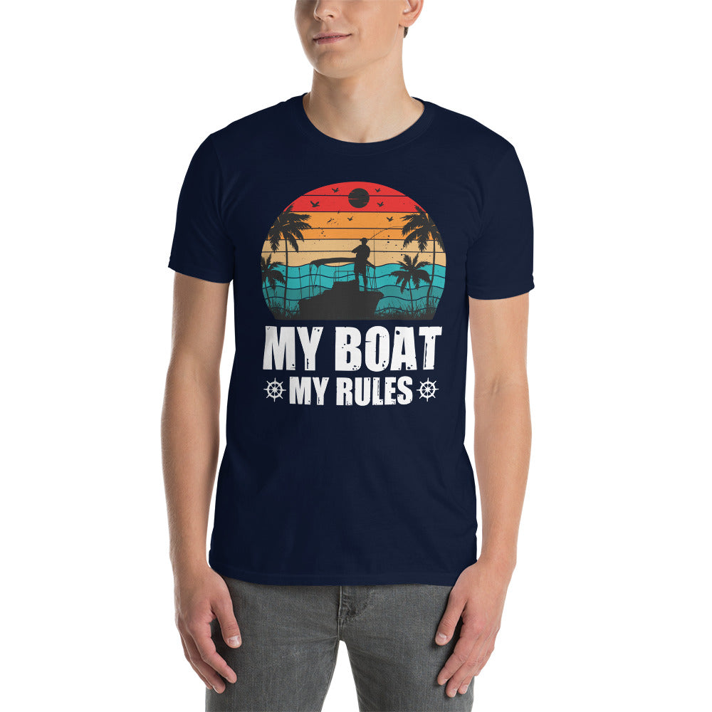 My Boat My Rules Short-Sleeve Unisex T-Shirt, Boat shirt, Gift For Boat owner, Boating Humor