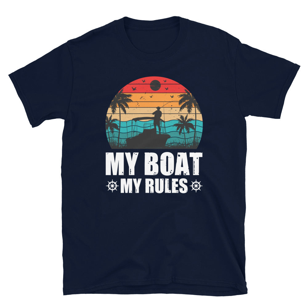 My Boat My Rules Short-Sleeve Unisex T-Shirt, Boat shirt, Gift For Boat owner, Boating Humor