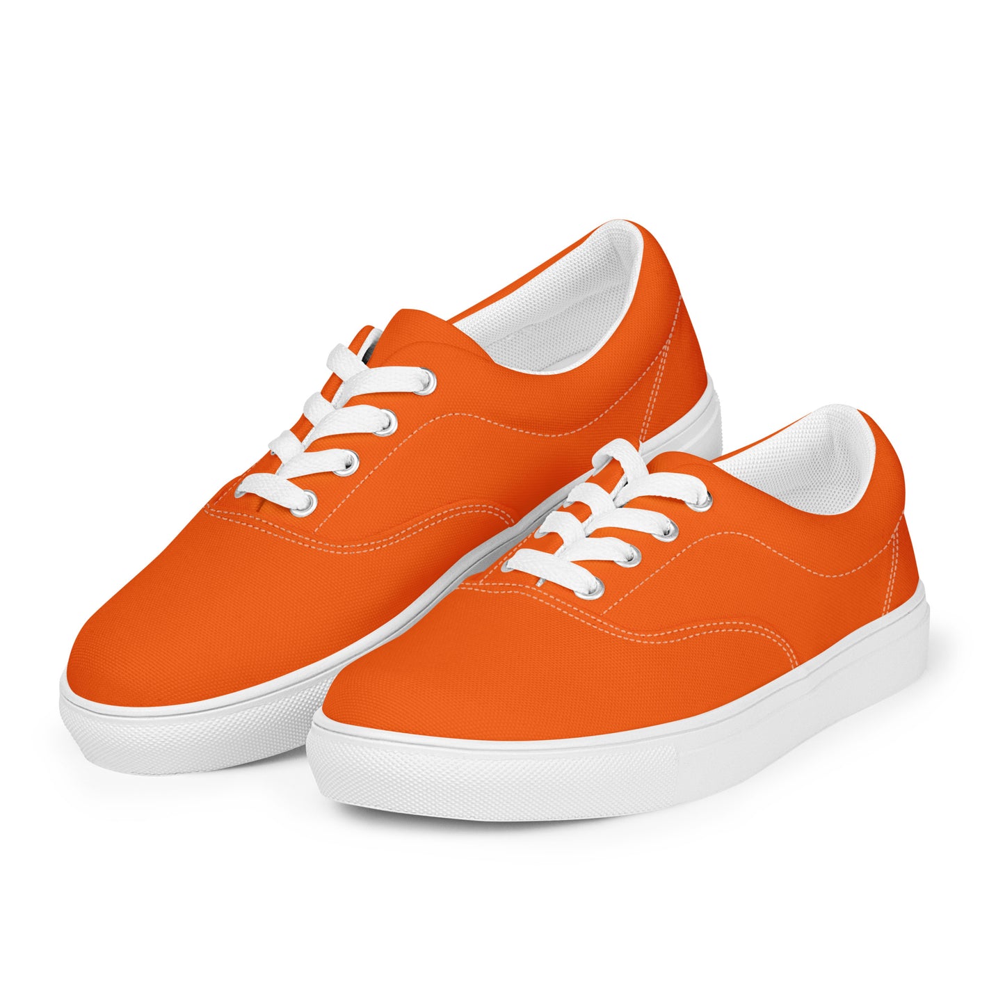 Women’s Orange lace-up canvas shoes, Women's summer shoes, Casual Canvas Shoes