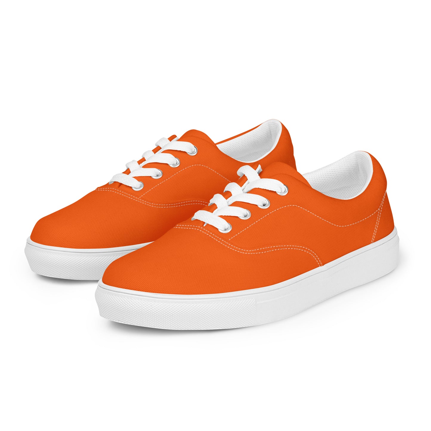 Women’s Orange lace-up canvas shoes, Women's summer shoes, Casual Canvas Shoes