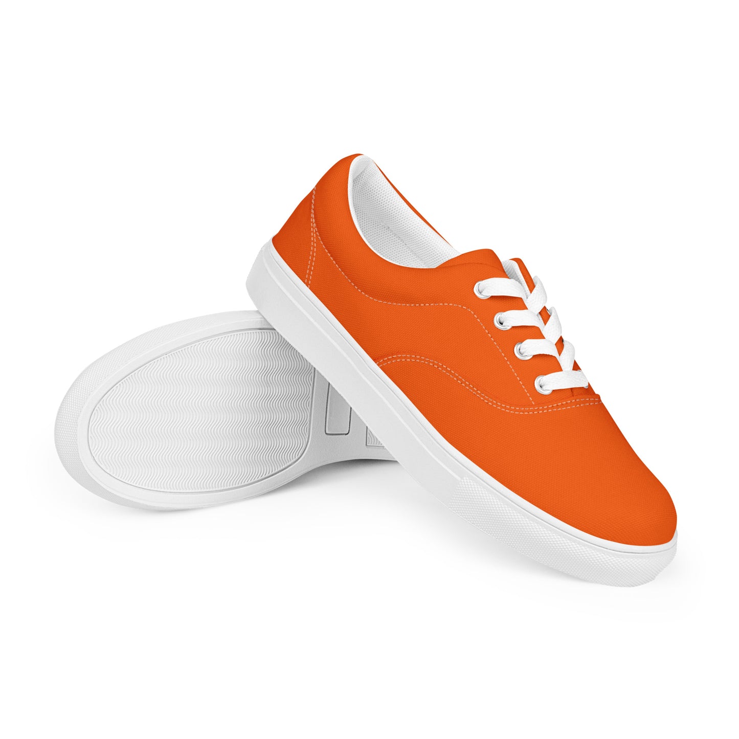 Women’s Orange lace-up canvas shoes, Women's summer shoes, Casual Canvas Shoes