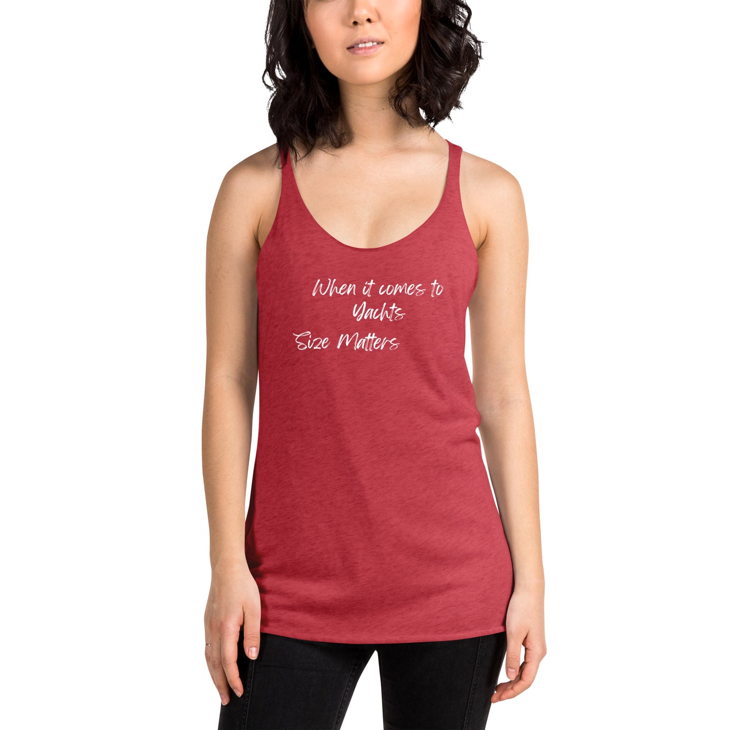 Funny Women's Racerback Tank, When It Comes To Yachts Size Matters