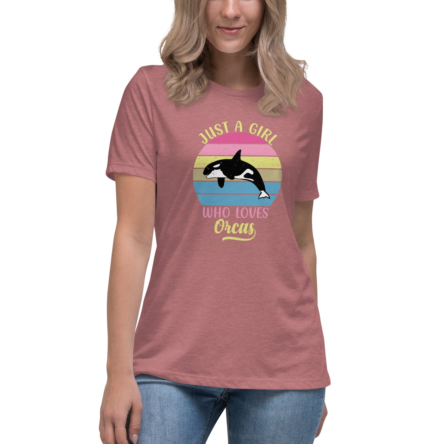 Just A Girl Who Loves Orcas Women's Relaxed T-Shirt, Whale Lover Shirt, Orca T-shirt
