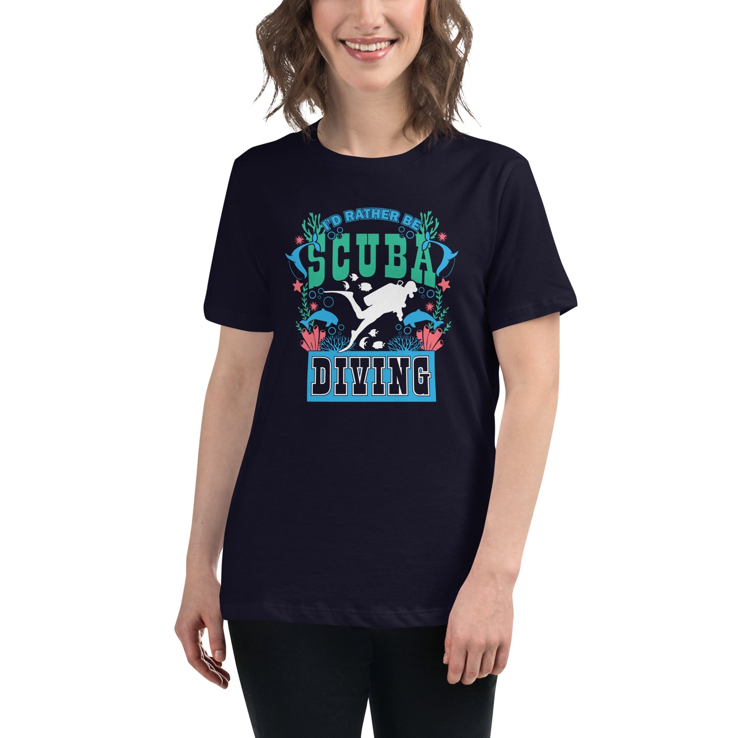 I'd Rather Be SCUBA Diving Women's Relaxed T-Shirt, SCUBA Shirt, Gift For Diver