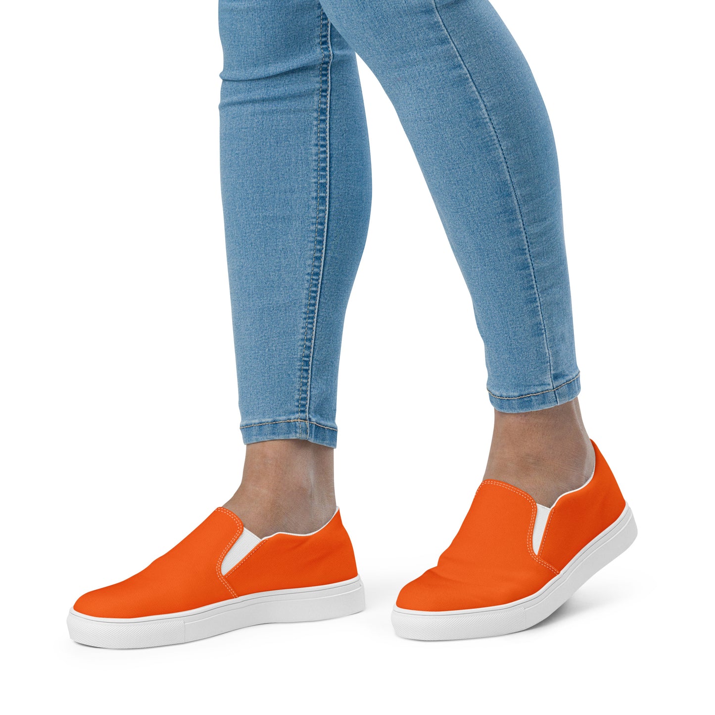 Women’s Orange slip-on canvas shoes, Women's canvas summer shoes