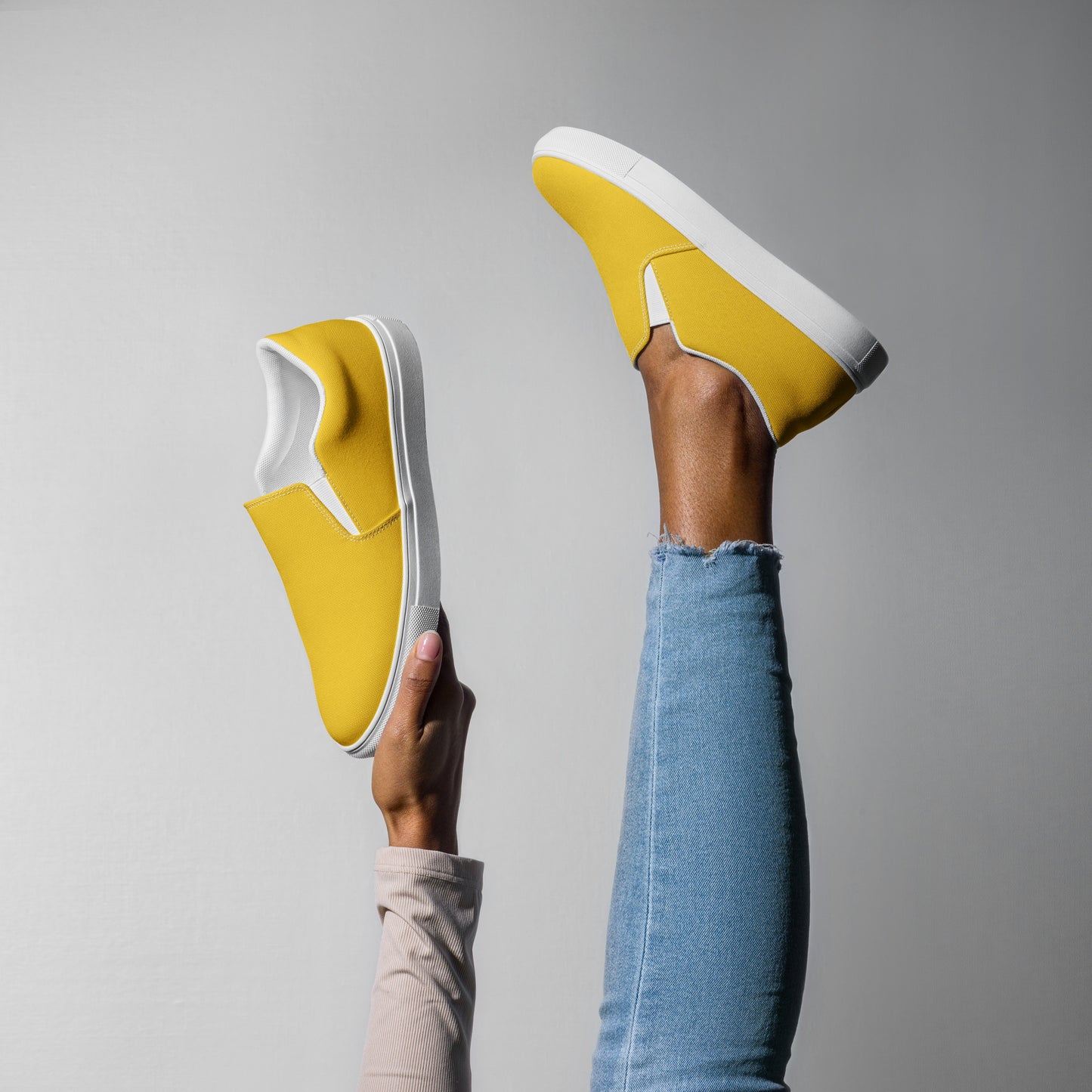 Women’s Warm Yellow slip-on canvas shoes, Canvas summer shoes