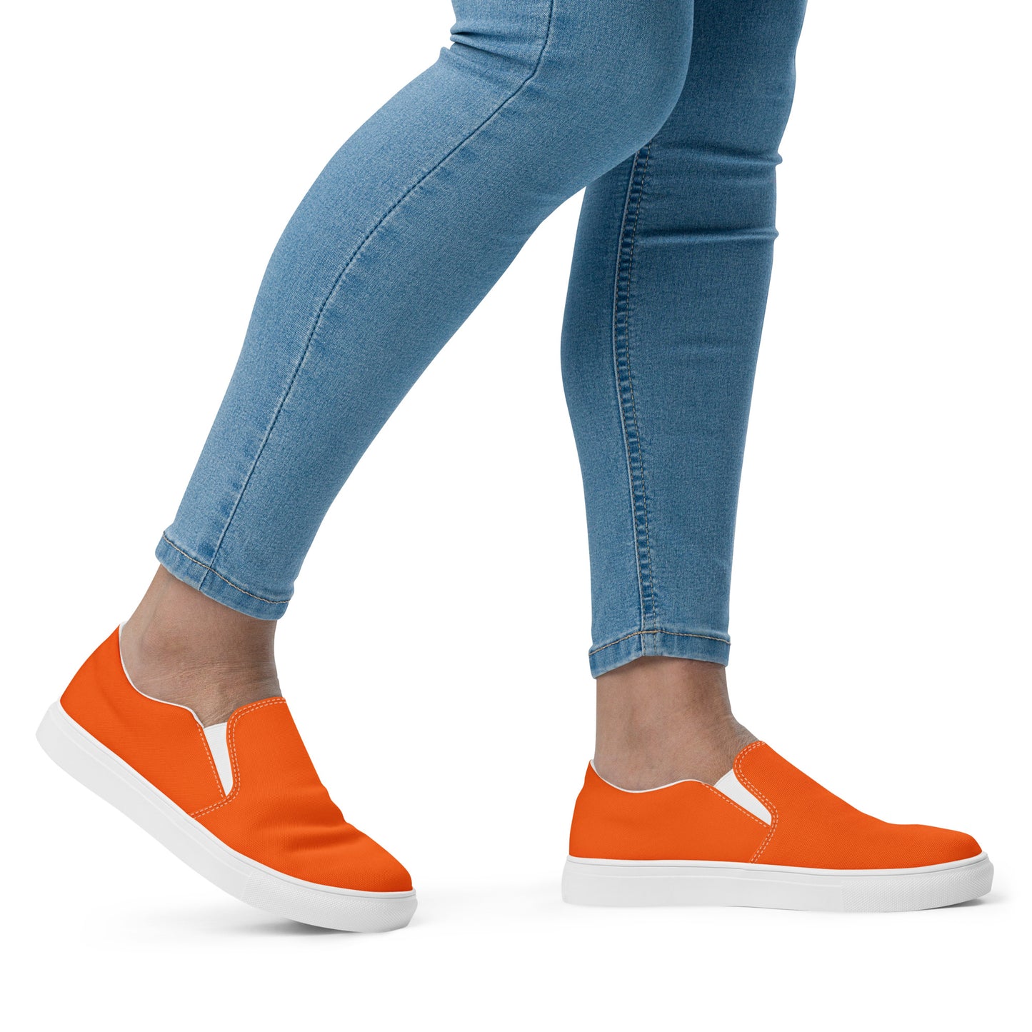 Women’s Orange slip-on canvas shoes, Women's canvas summer shoes